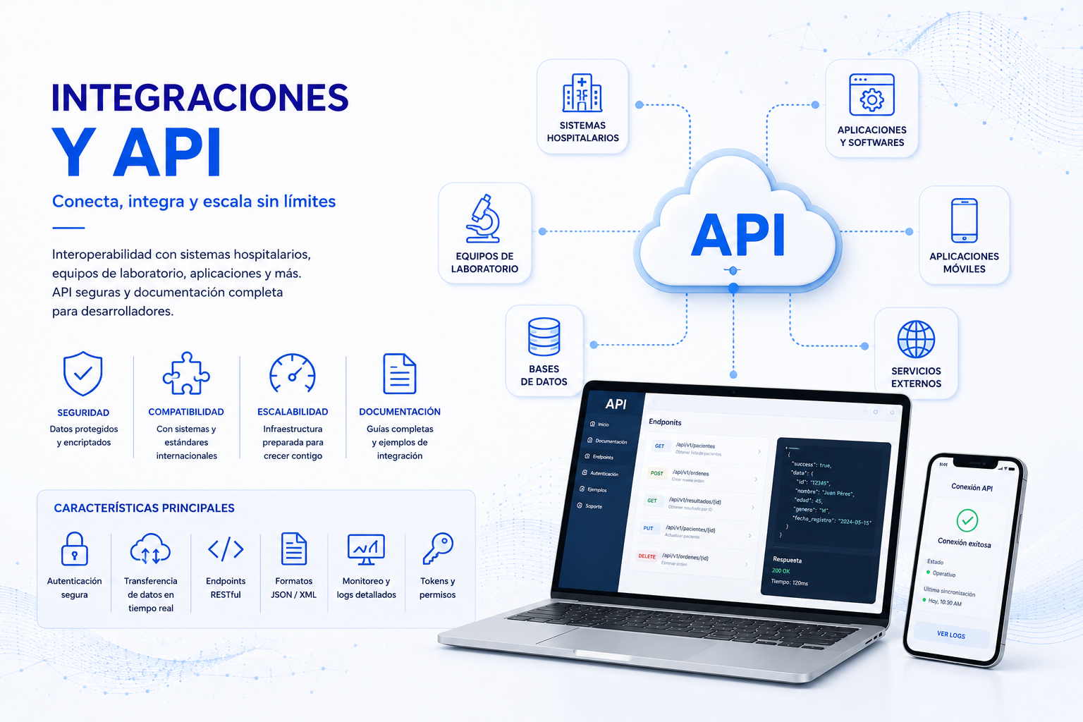 Integraciones y API — Conecta, integra y escala sin límites